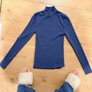 Topshop blue Long Sleeve mockneck size 6